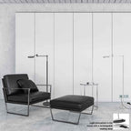 Lampadaire métal noir à bras articulé rechargeable et dimmable – H140 cm