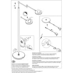 Lampadaire métal noir à bras articulé rechargeable et dimmable – H140 cm