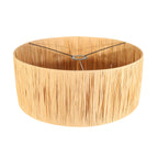 Lampadaire arc blanc fibres naturelles salon – Ø50 cm