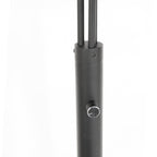 Lampadaire arqué en métal noir abat-jours bois clair – H200 cm