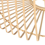 Applique murale rotin ajouré naturel et métal noir – Ø50 cm