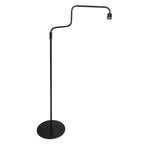 Lampadaire en métal noir abat-jour rotin naturel orientable – H165 cm
