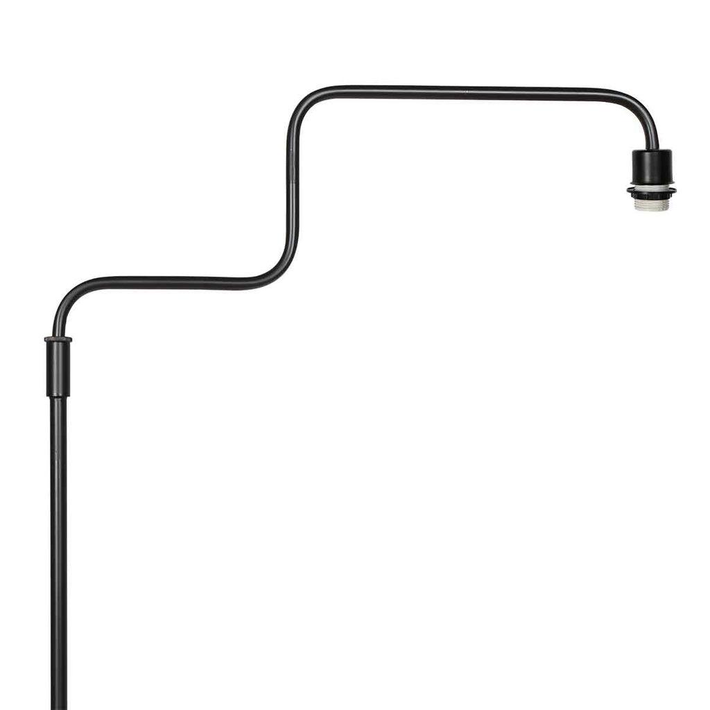 Lampadaire en métal noir abat-jour rotin naturel orientable – H165 cm
