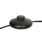 Lampadaire en métal noir avec bras courbé et abat-jour cylindrique – H165 cm