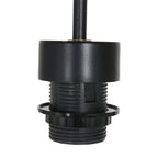 Suspension en bambou ajouré et métal noir pour salon – Ø60 cm