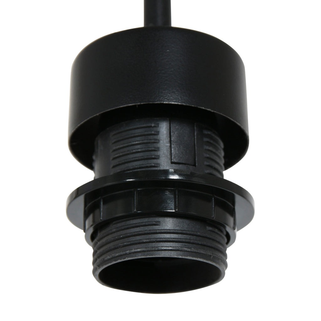 Suspension en bambou ajouré et métal noir pour salon – Ø60 cm