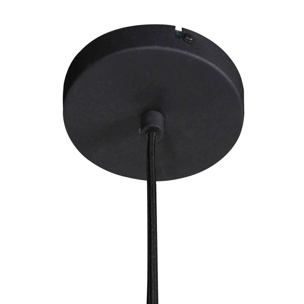 Suspension en lin noir avec ampoule visible – Ø55 cm