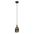 Suspension en verre fumé noir forme goutte pour salle à manger – Ø14,5 cm