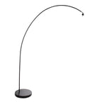 Lampadaire arc en métal noir avec abat-jour tressé en bambou – Ø50 cm