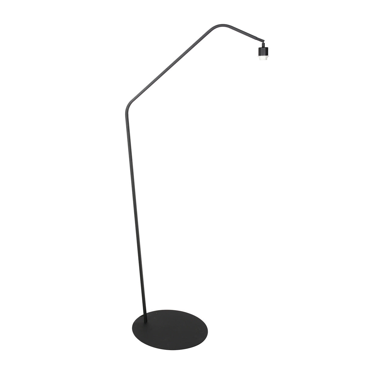 Lampadaire en métal noir avec abat-jour naturel tressé – H173 cm