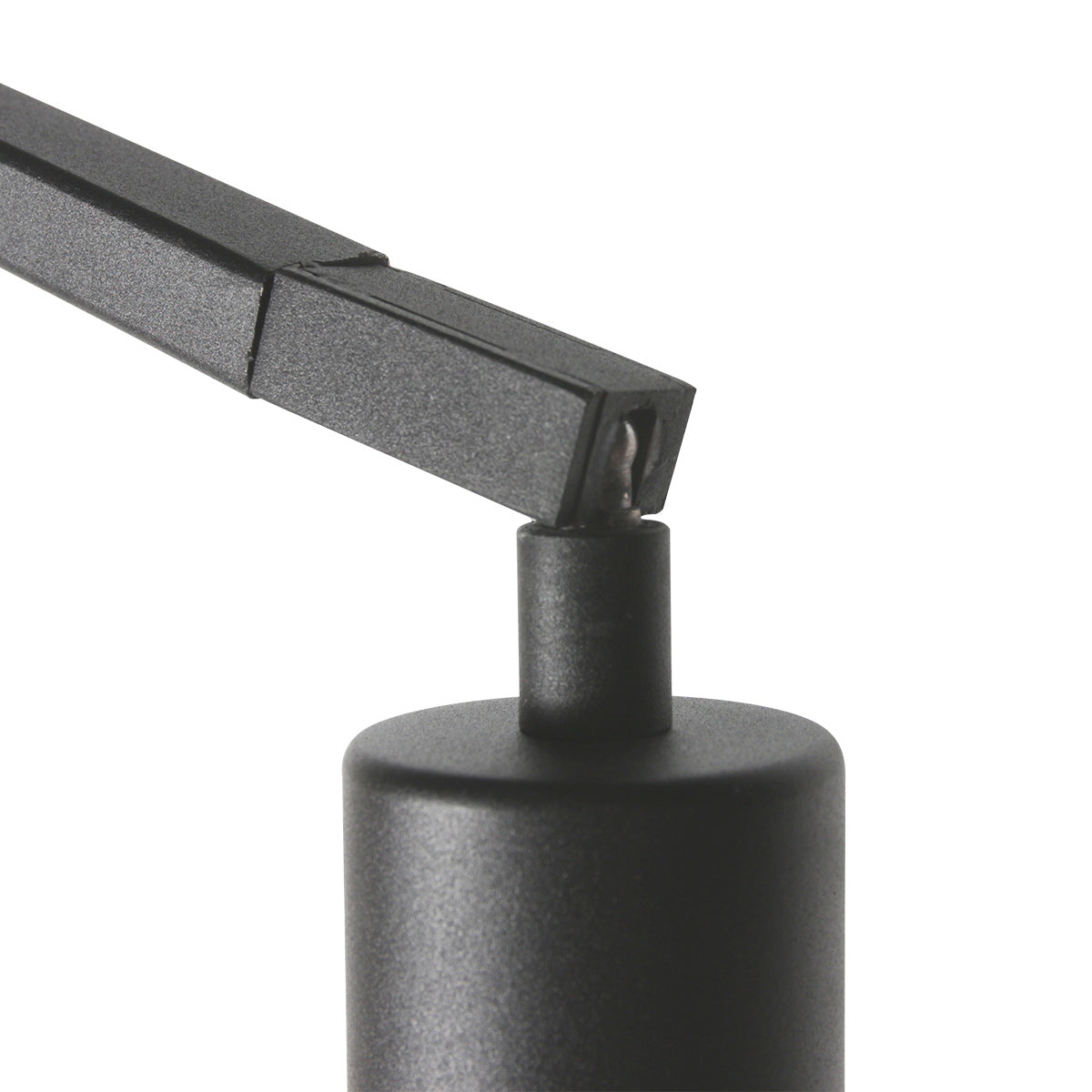 Lampadaire en métal noir bras coudé et abat-jour blanc – H173 cm