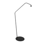 Lampadaire en métal noir bras coudé et abat-jour blanc – H173 cm