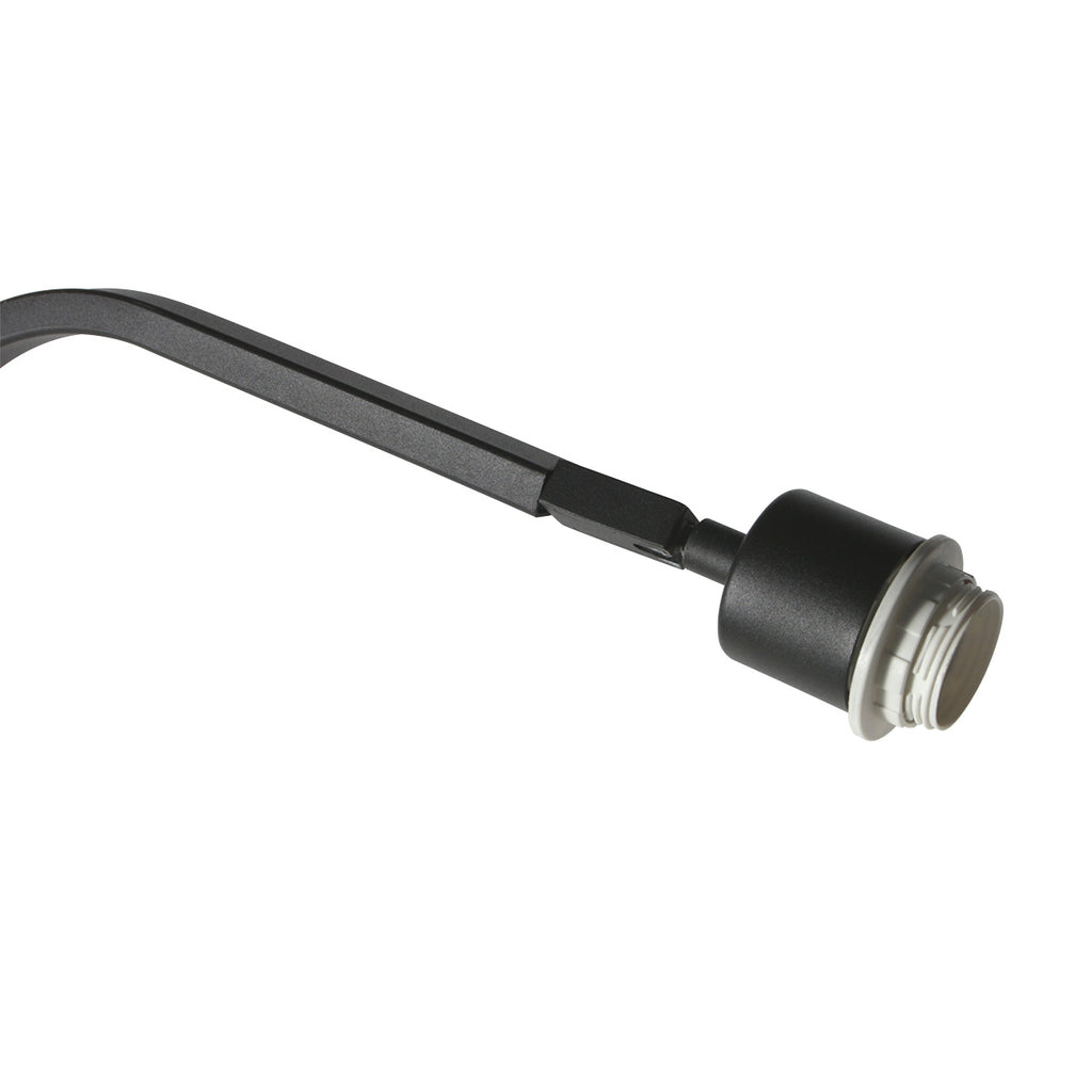 Lampadaire en métal noir bras coudé et abat-jour blanc – H173 cm