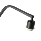 Lampadaire en métal noir bras coudé et abat-jour blanc – H173 cm