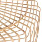 Lampadaire en métal noir avec abat-jour en rotin naturel – H173 cm