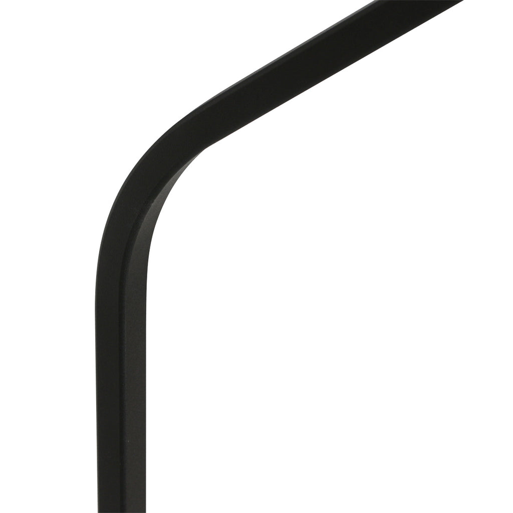 Lampadaire en métal noir bras déporté abat-jour écru – H173 cm