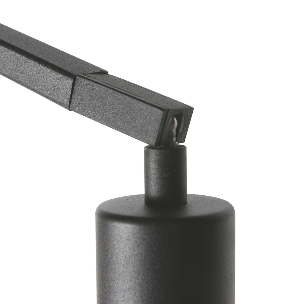 Lampadaire en métal noir bras déporté abat-jour écru – H173 cm