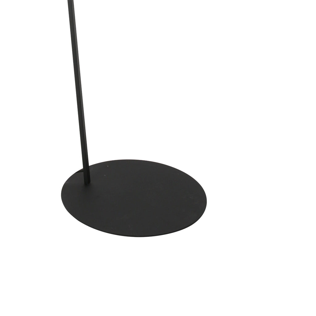 Lampadaire en métal noir bras déporté abat-jour écru – H173 cm