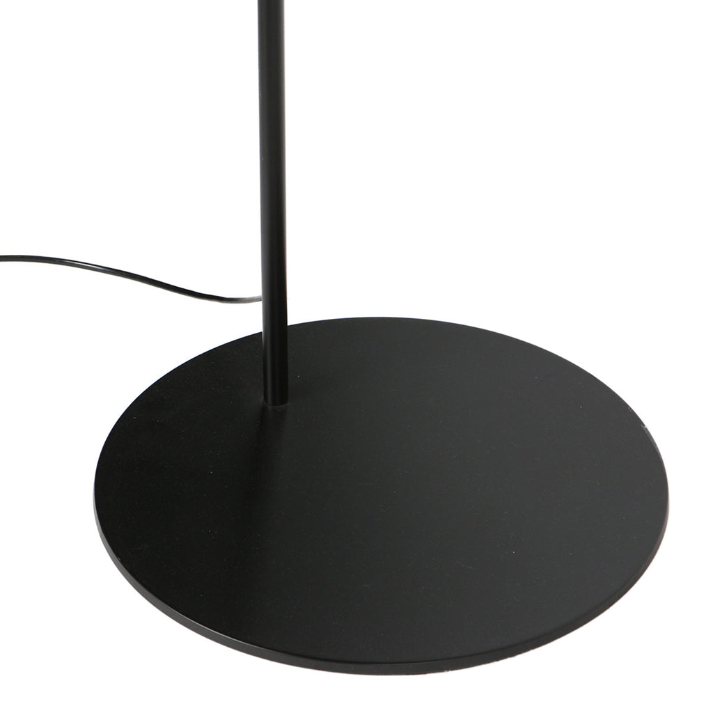 Lampadaire arc en métal noir abat-jour fibres naturelles – H210 cm