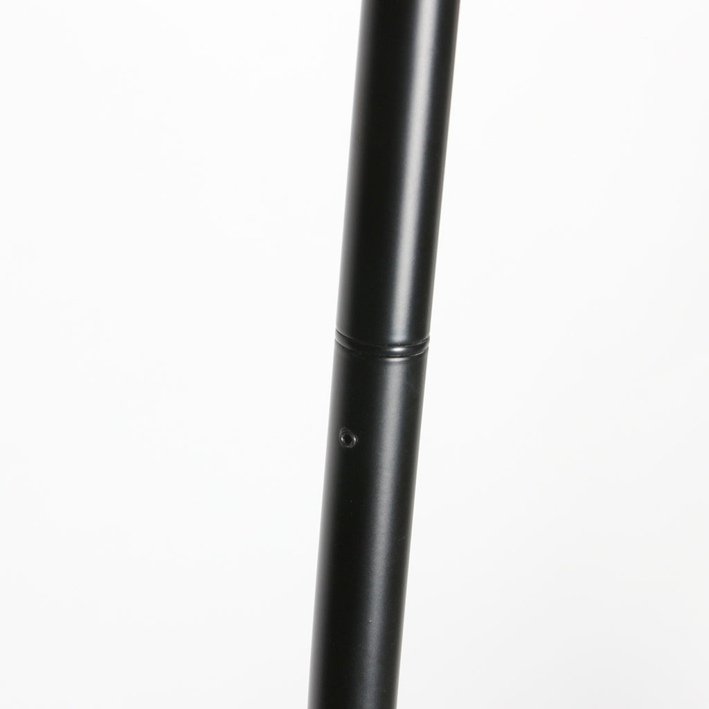 Lampadaire arc en métal noir abat-jour fibres naturelles – H210 cm