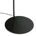 Lampe sur pied noire avec abat-jour en bambou tressé et bras arqué – H193 cm