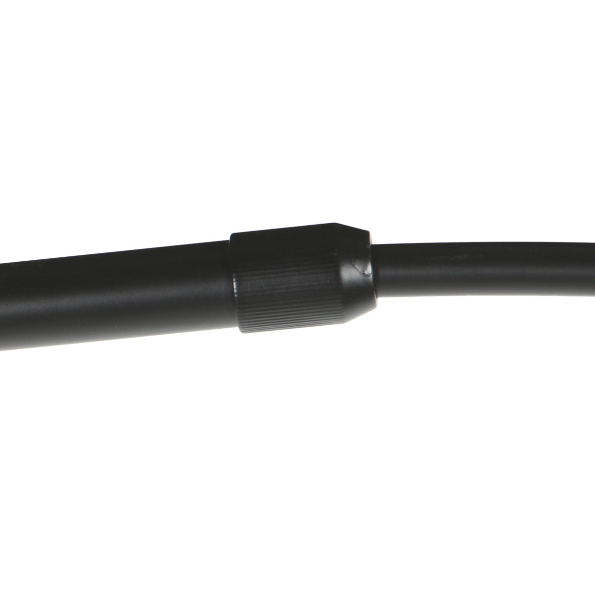 Lampe sur pied noire avec abat-jour en bambou tressé et bras arqué – H193 cm