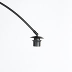 Lampadaire arqué en métal noir abat-jour rotin naturel – H193 cm