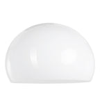 Lampadaire arc métal crème avec abat-jour blanc opalin – H240 cm
