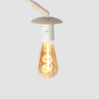 Lampadaire arc métal crème avec abat-jour blanc opalin – H240 cm