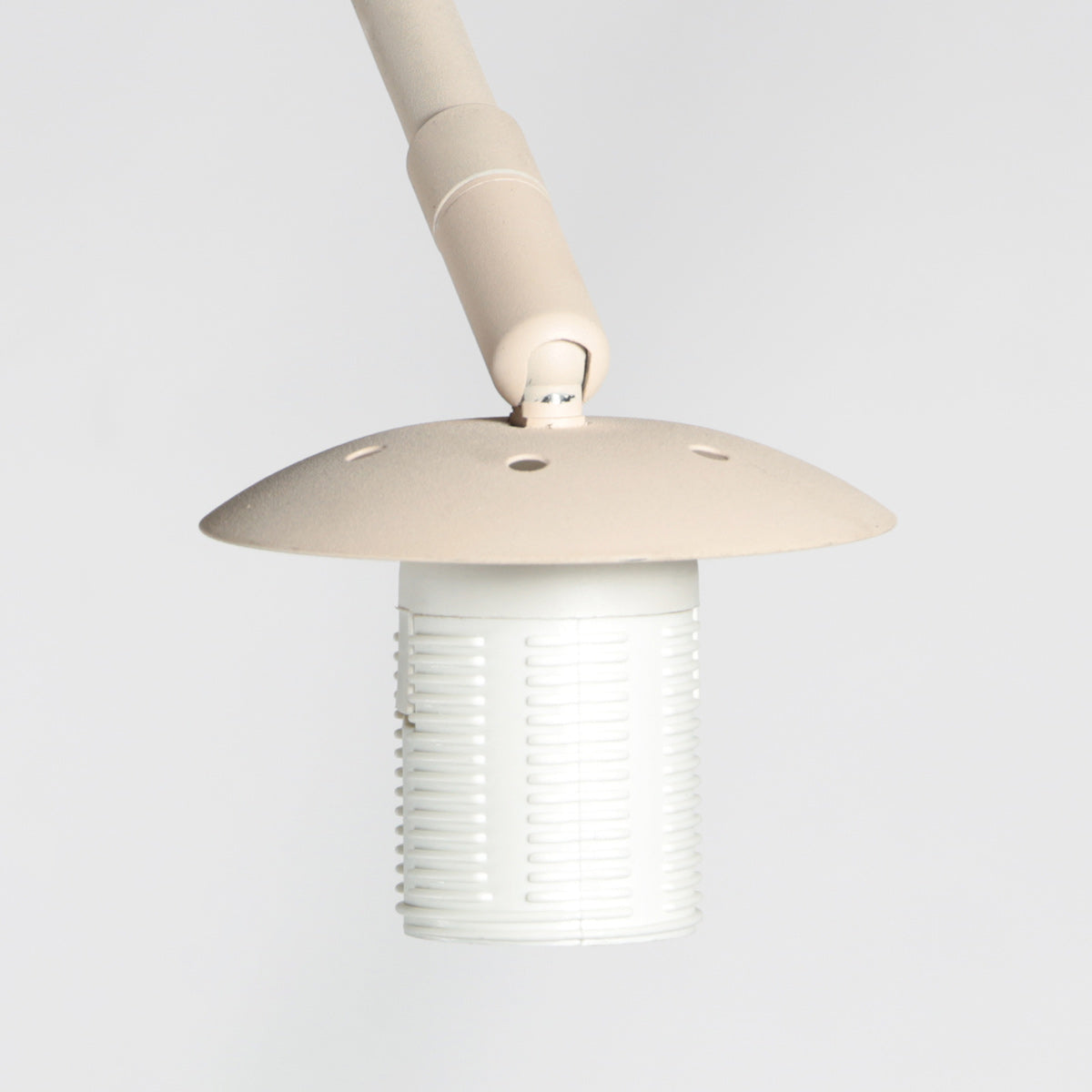 Lampadaire arc en rotin tressé crème avec abat-jour rond – H240 cm