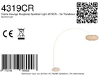Lampadaire arc en rotin tressé crème avec abat-jour rond – H240 cm