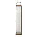 Lanterne en métal aspect laiton et verre strié à poser – H60 cm