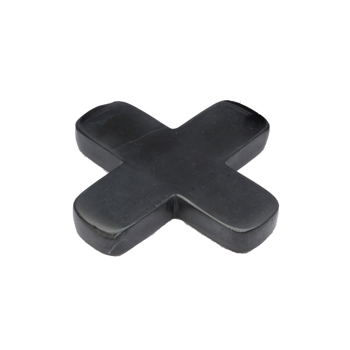 Dessous-de-plat en marbre noir forme croix design minimaliste