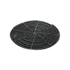Dessous de verre rond en perles noires motif spirale