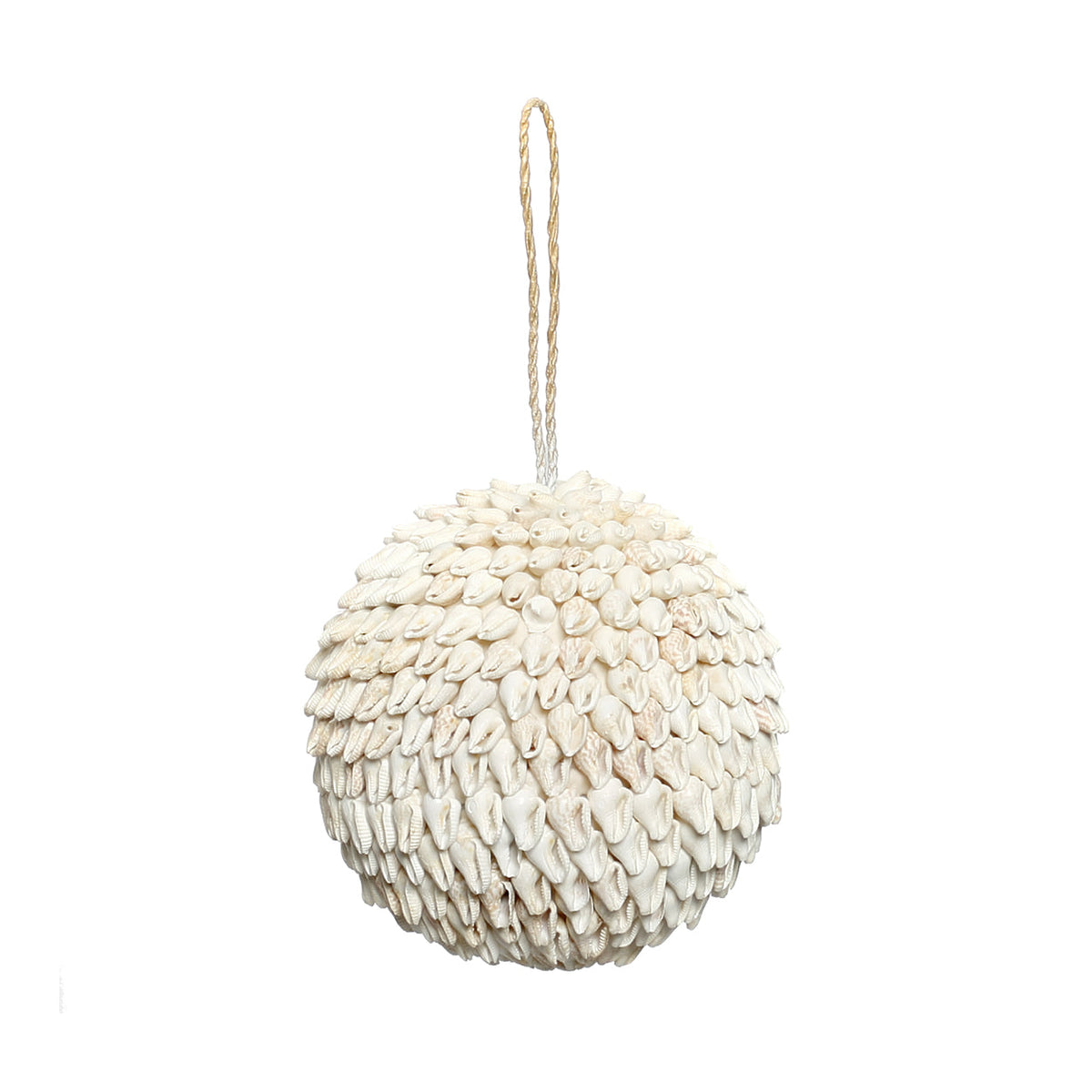 Boule décorative en coquillages blancs – Ø12 cm