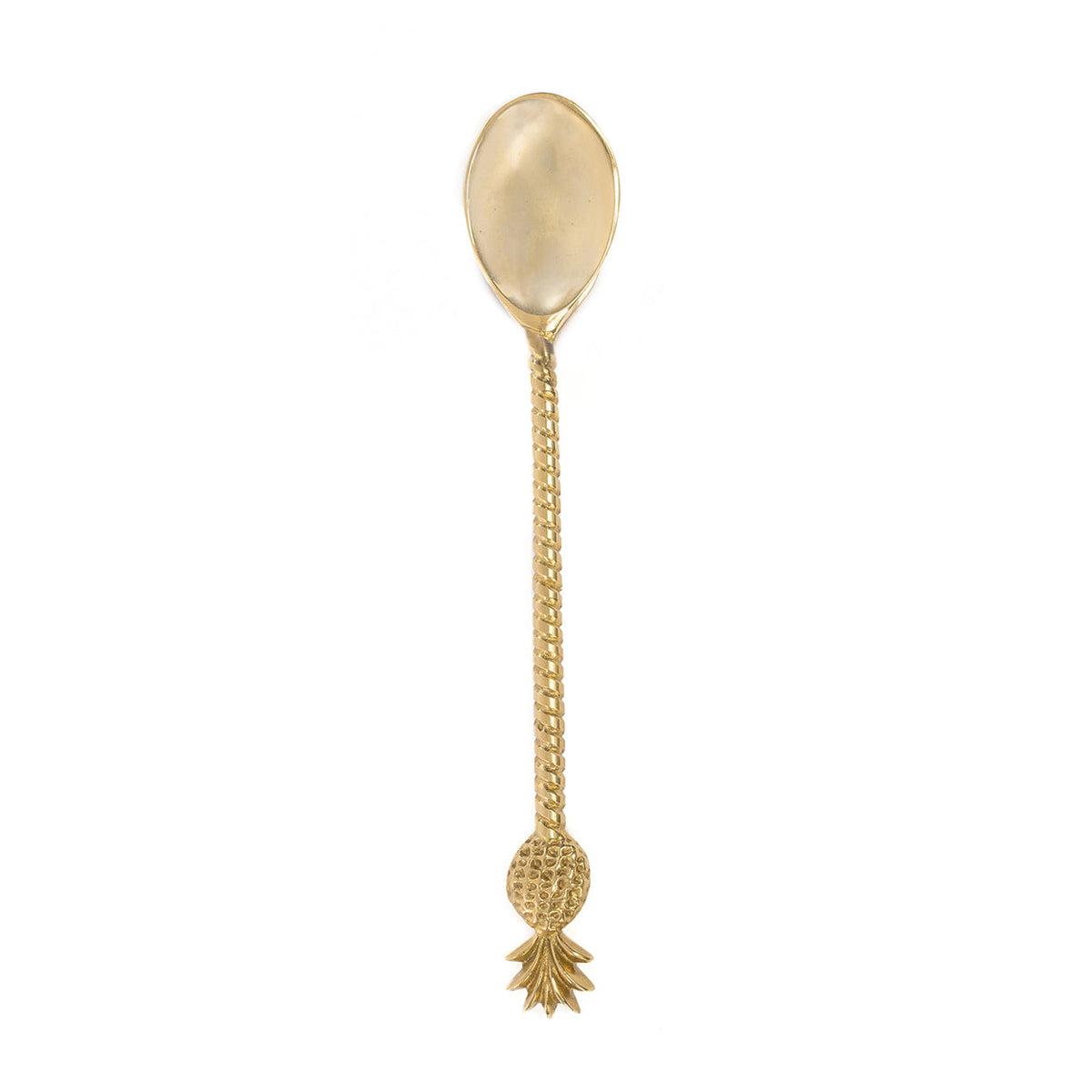 Cuillère décorative en laiton doré avec manche sculpté ananas