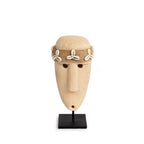 Ovale Statue aus Sandstein mit Muscheln – Natur