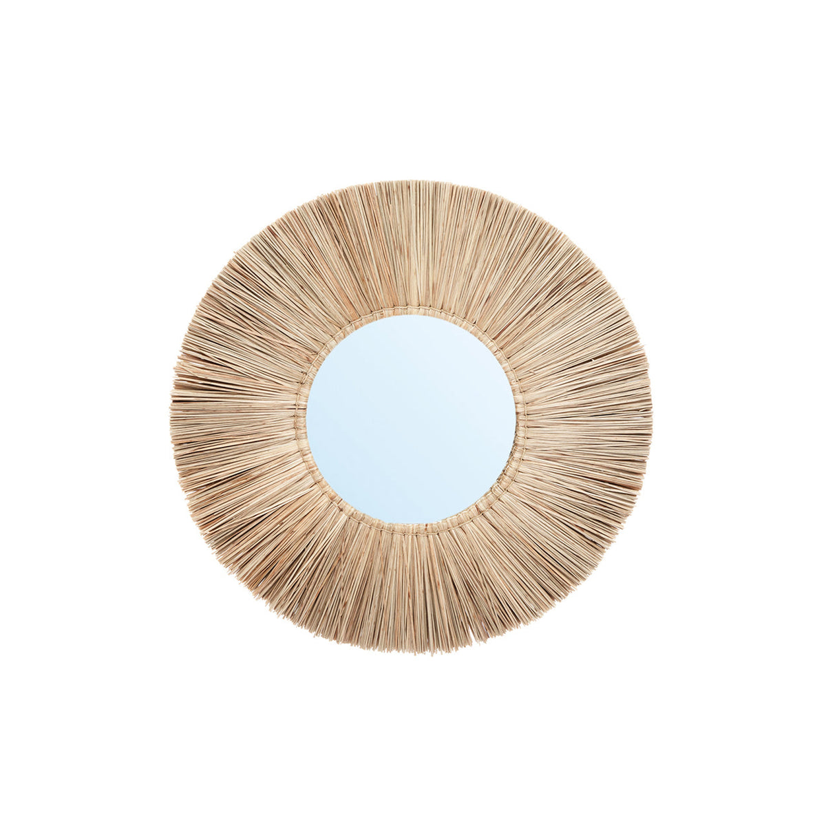 Miroir rond en herbe Alang Alang 45 cm naturel
