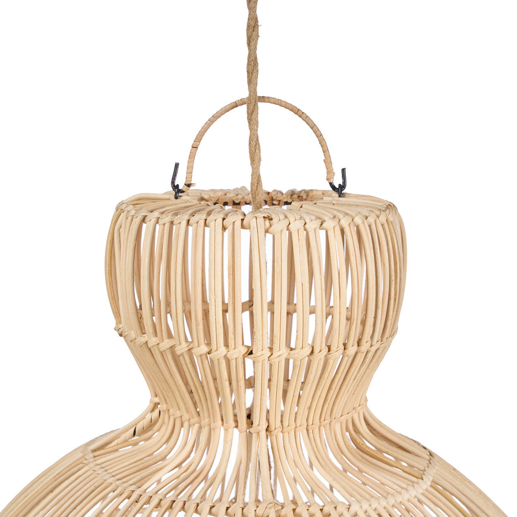Hängeleuchte aus Rattan in offener Sanduhrform – Ø50 cm