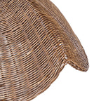 Hängeleuchte aus Rattan in Dunkelnuss mit gewellter Kuppel – Ø103 cm