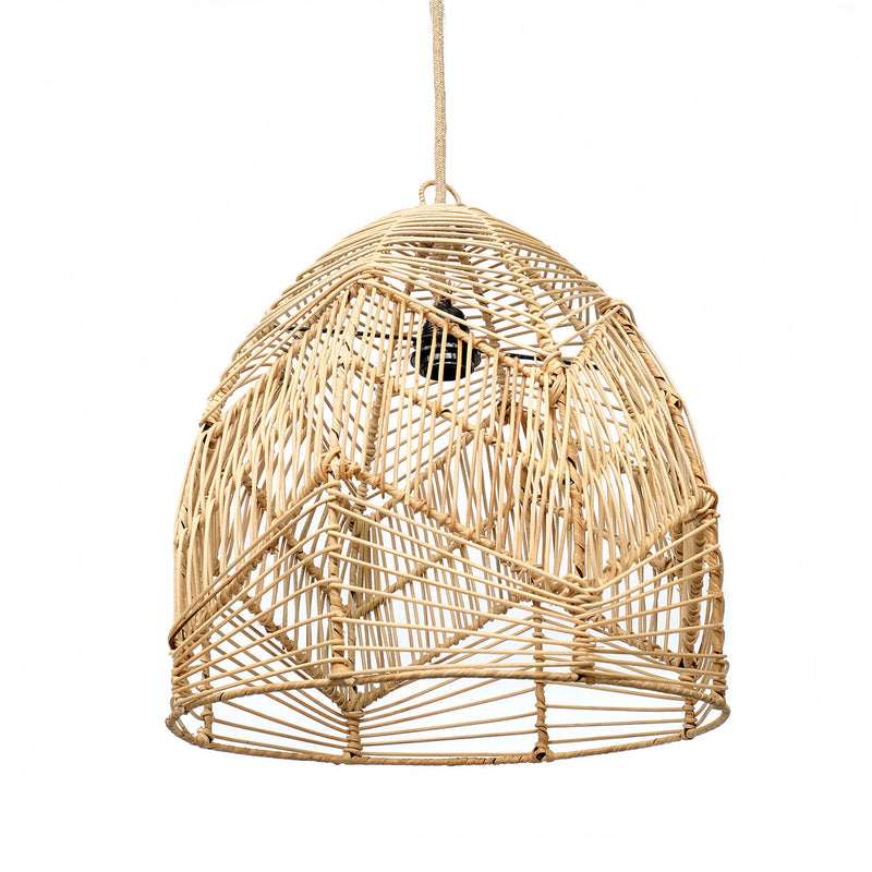 Kuppel-Hängeleuchte aus geflochtenem Naturrattan – Ø40 cm