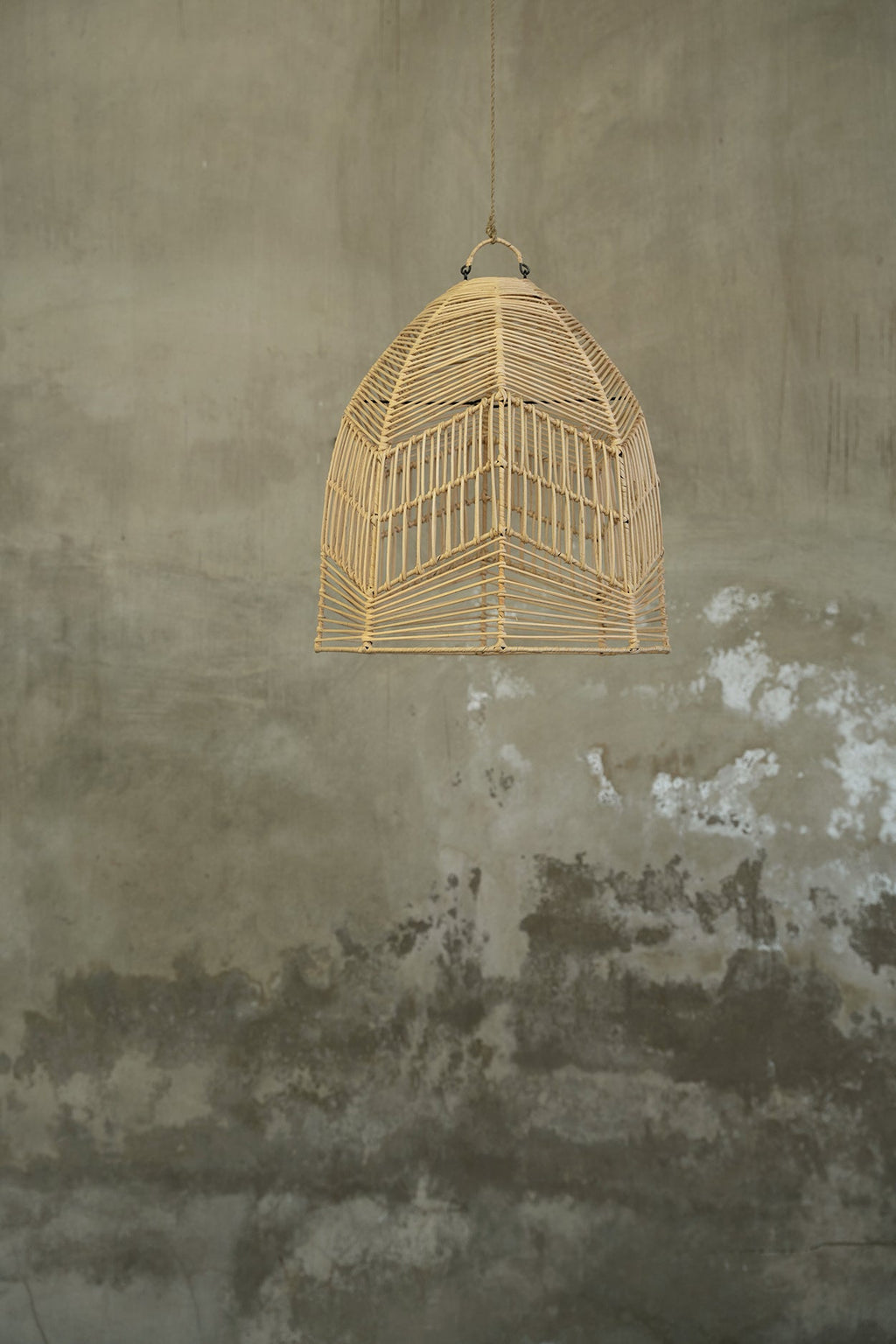 Kuppel-Hängeleuchte aus geflochtenem Naturrattan – Ø40 cm