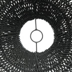 Suspension en rotin noir 60 cm forme nuage artisanale