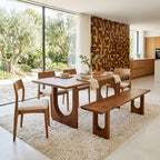 Banc en bois de manguier brun angles arrondis salle à manger – 180 cm