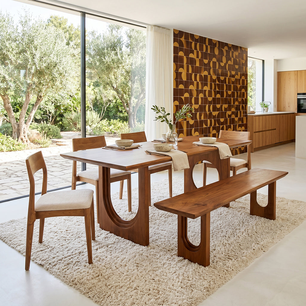 Banc en bois de manguier brun pour salle à manger – 180 cm