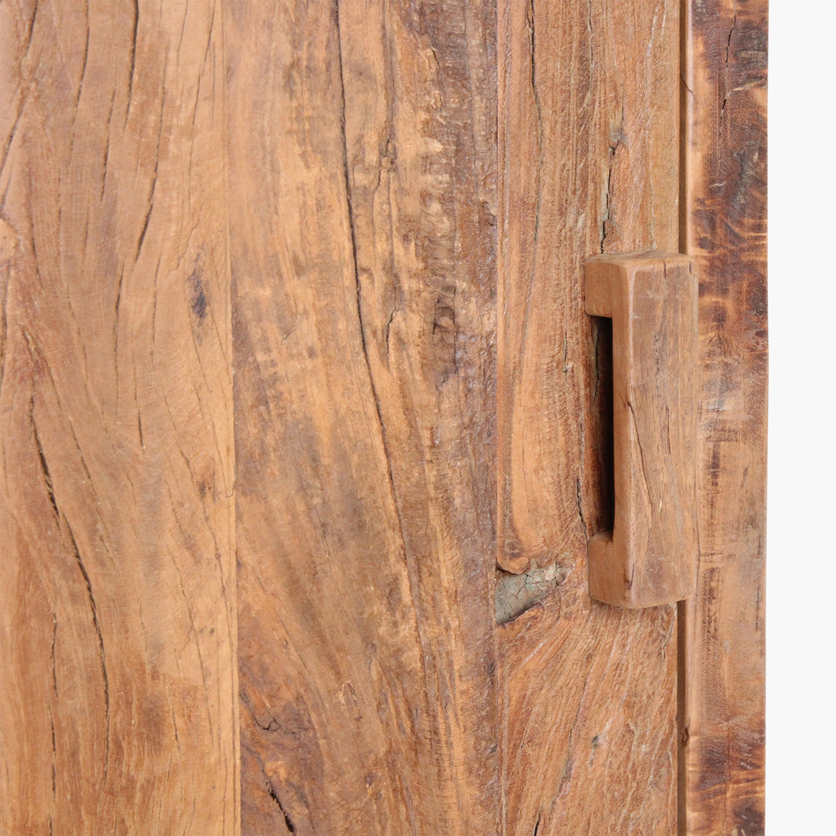 Armoire haute 1 porte en bois recyclé brun naturel – 80x40 cm