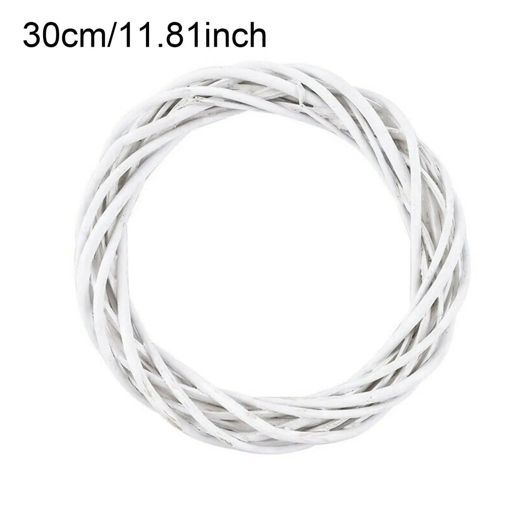 Couronne Murale en Rotin Blanc 30cm