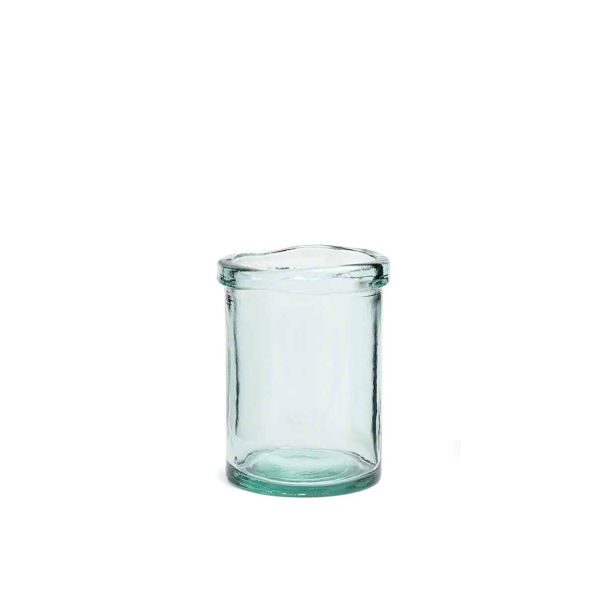 Vase en verre recyclé bleu 20 cm au design épuré