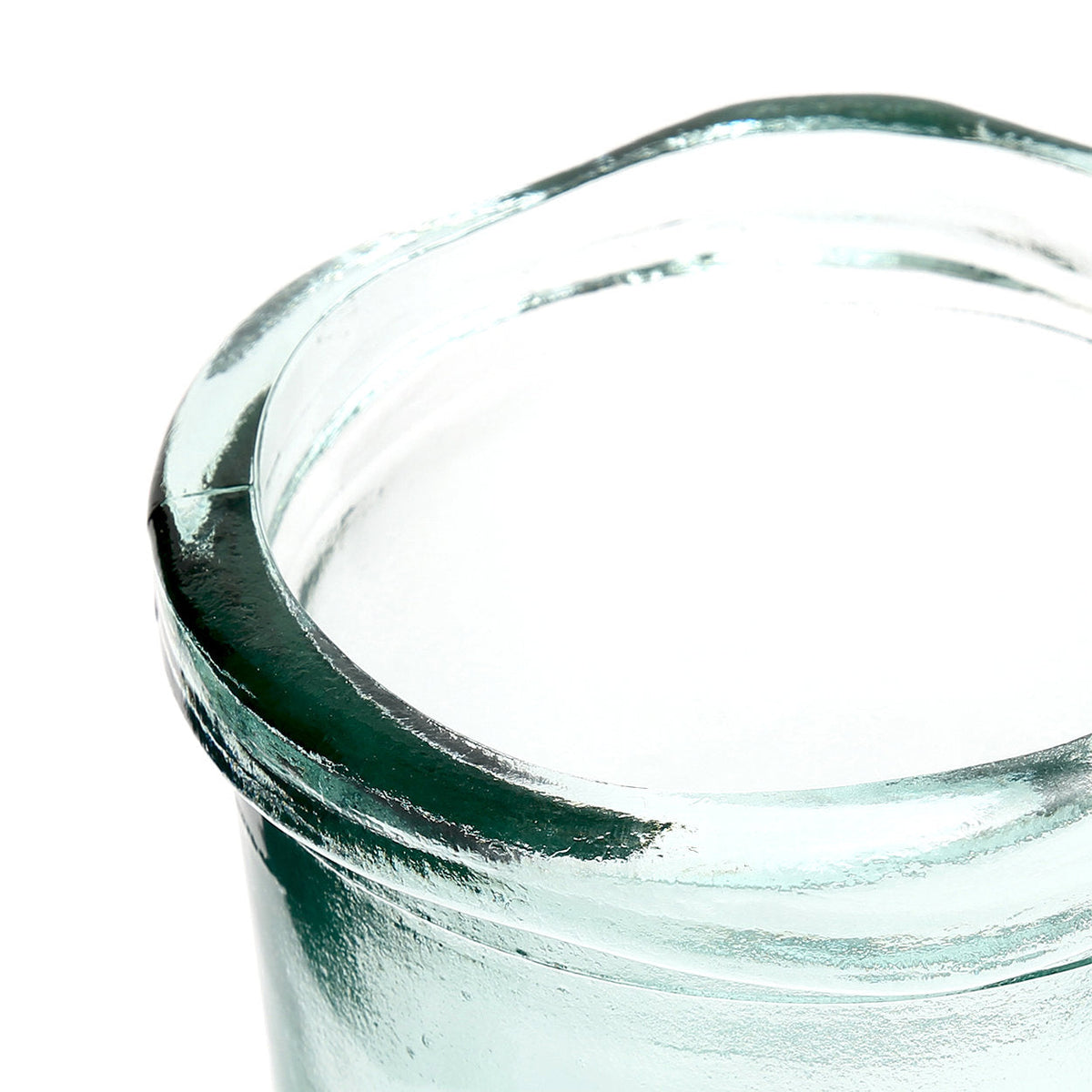 Vase en verre recyclé bleu 20 cm au design épuré