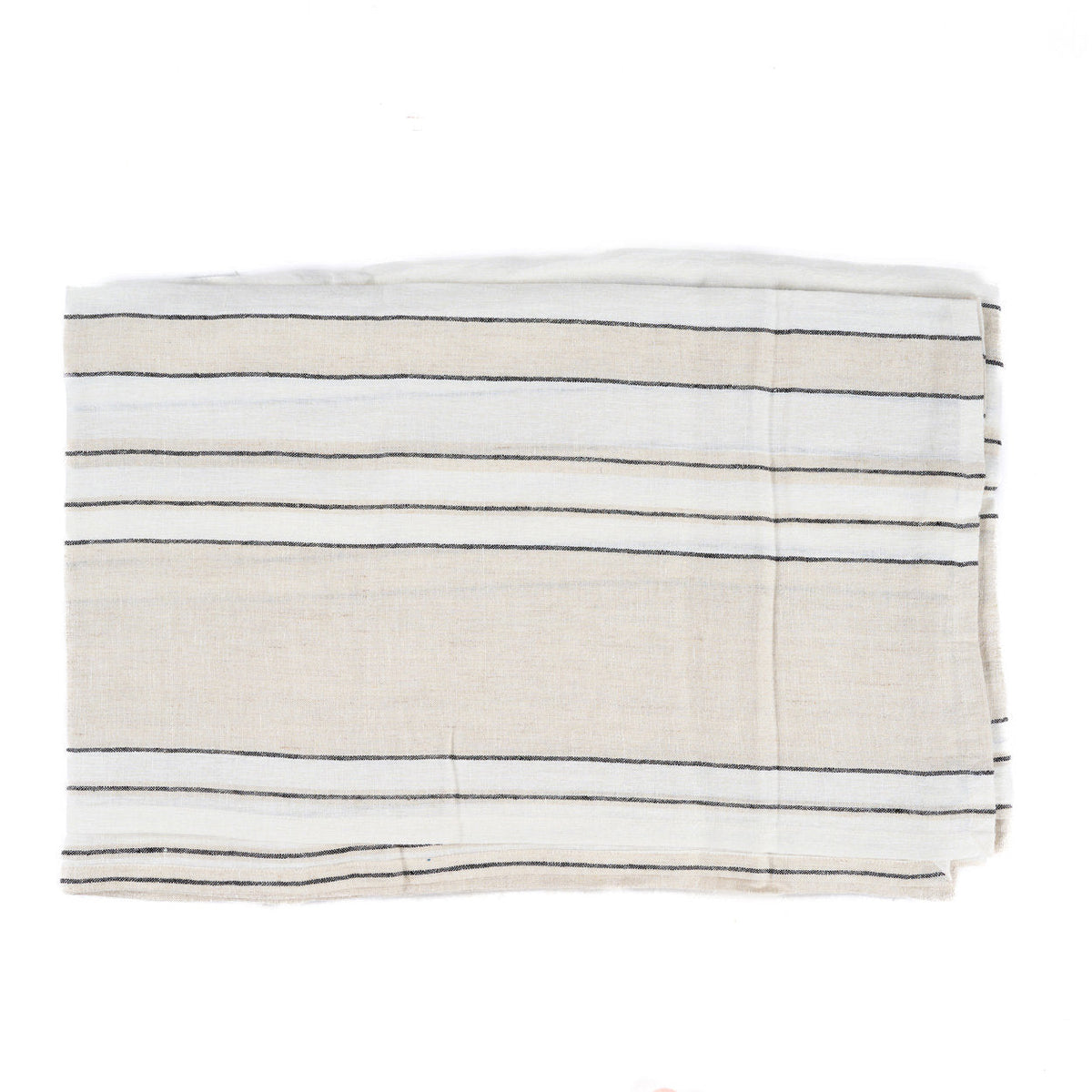 Nappe rectangulaire en lin à rayures noir et blanc – 150x300 cm